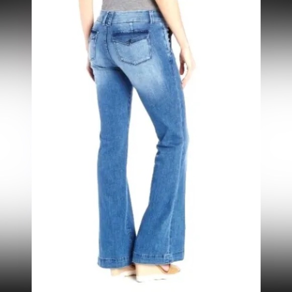 Lucky Brand Vintage? Y2K Kick Flare Cotton Flap Back Pockets Trouser Jeans 10/30 - Picture 2 of 16